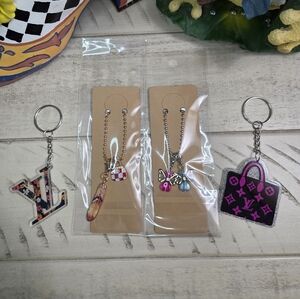 (6)Bag Charm Hangtag Keychain Accessory - HandMade, NEW